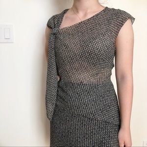 Max Studio Black Sheer Silk Top S